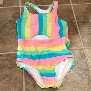 Cat & Jack Pastel Striped Swimsuit